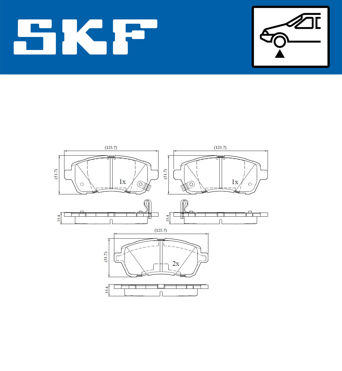 Set placute frana,frana disc VKBP 80096 A SKF